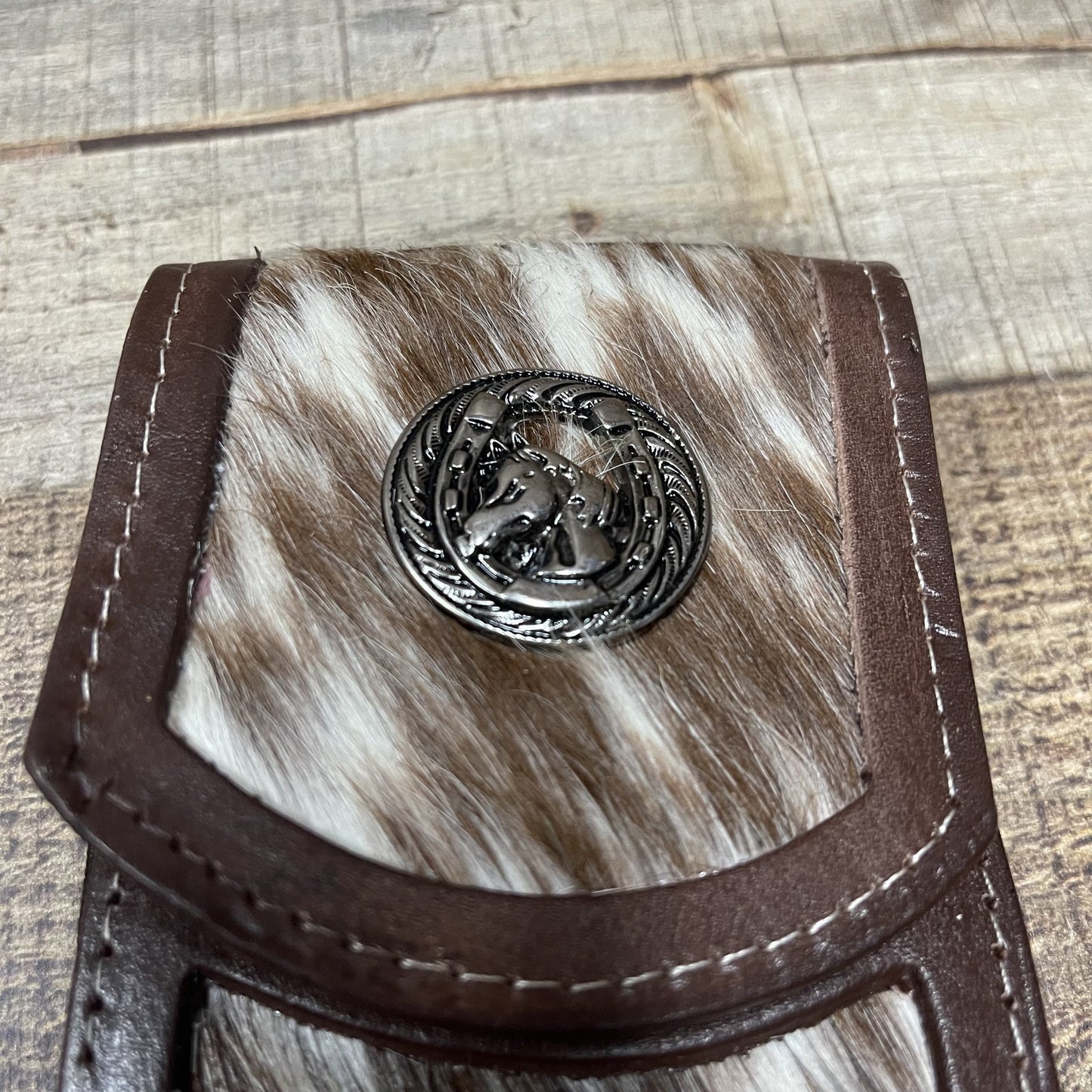Men's Phone Case Genuine Cow Hair and Cow Leather Funda Pelo de Vaca