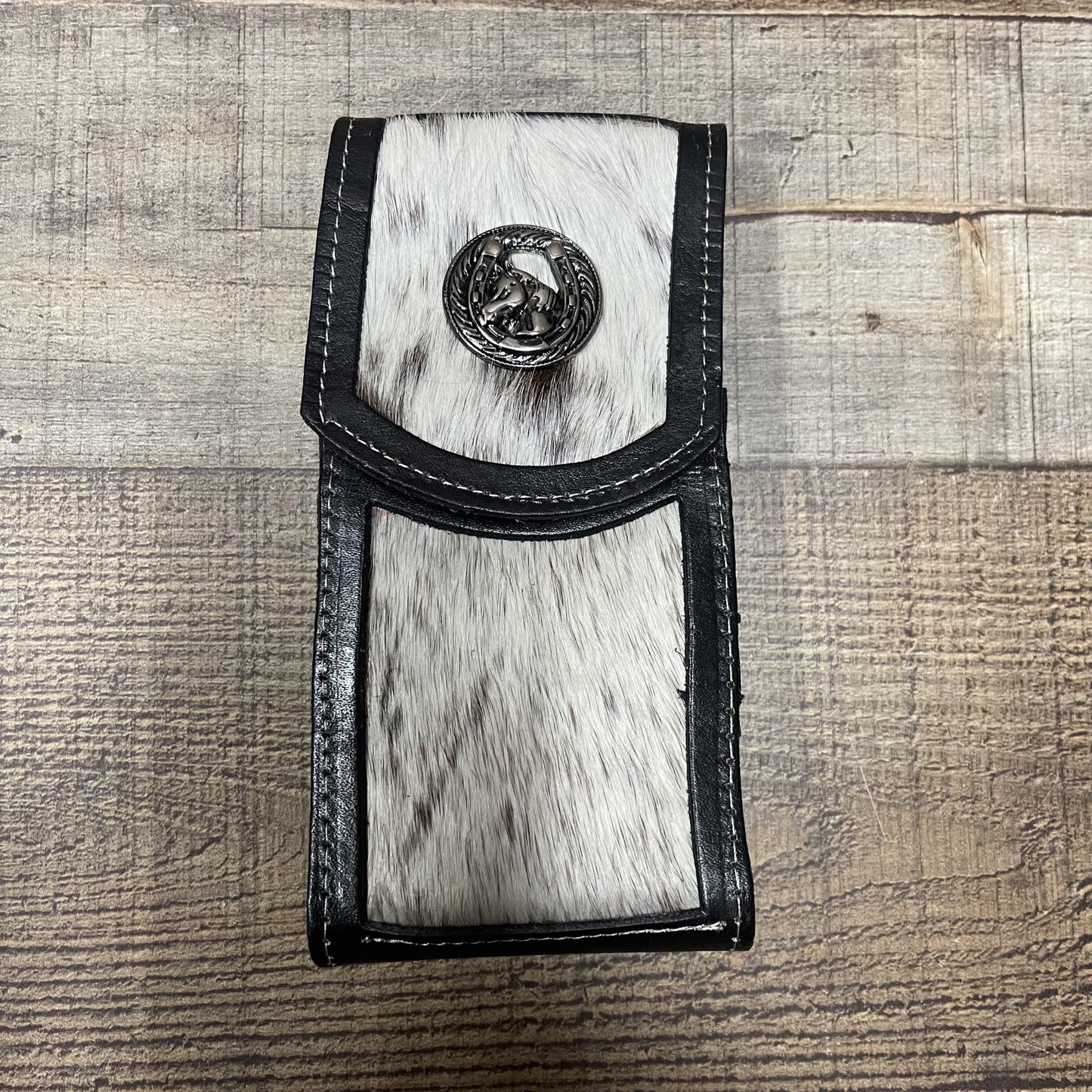 Men's Phone Case Genuine Cow Hair and Cow Leather Funda Pelo de Vaca