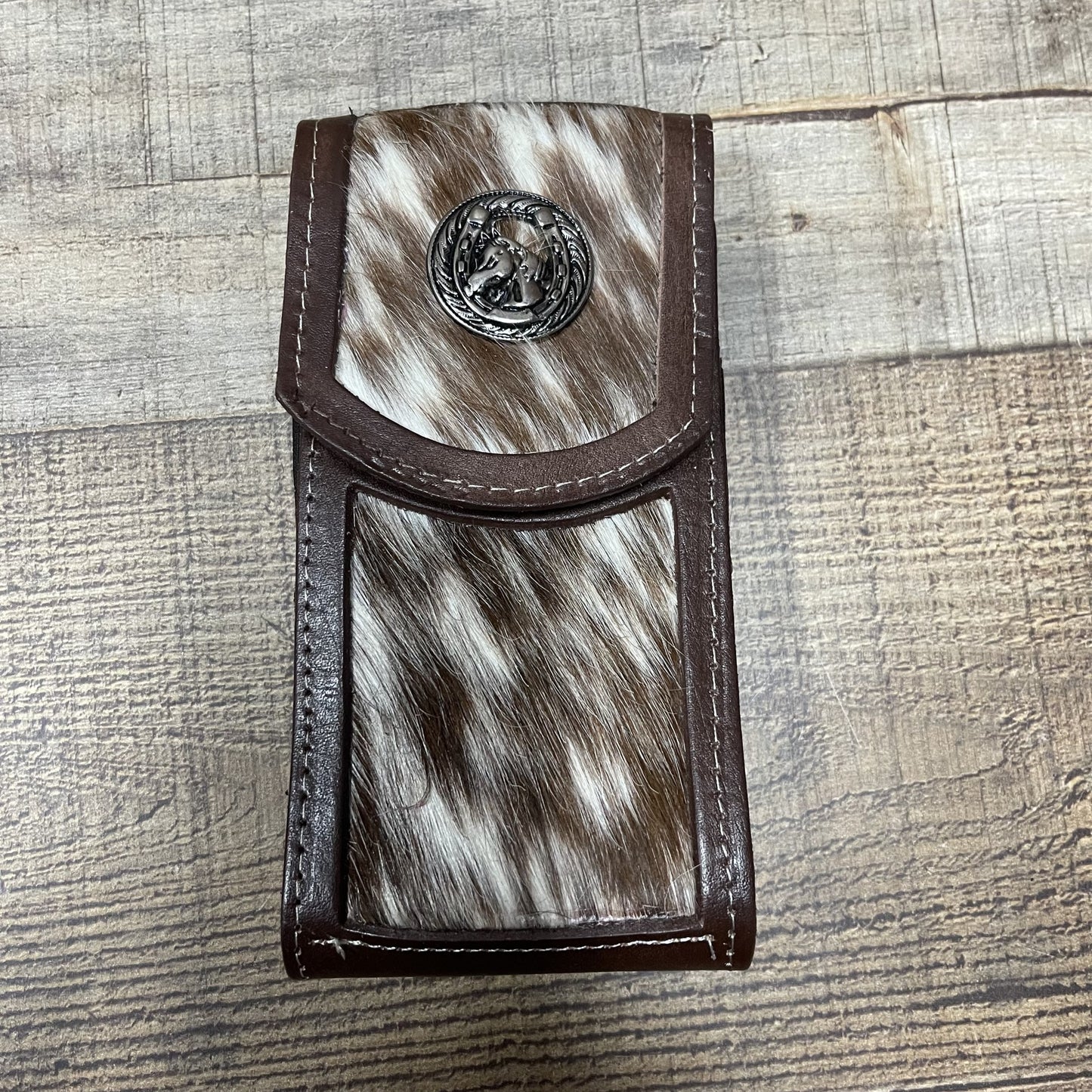 Men's Phone Case Genuine Cow Hair and Cow Leather Funda Pelo de Vaca
