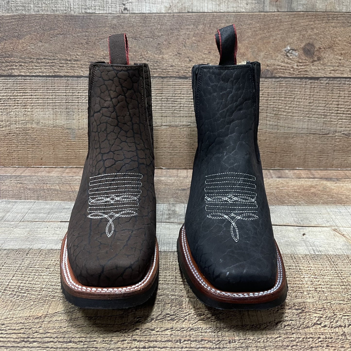 Botín vaquero occidental con estampado de pitón y piel de vaca auténtica para hombre Botin Est.715 Piton