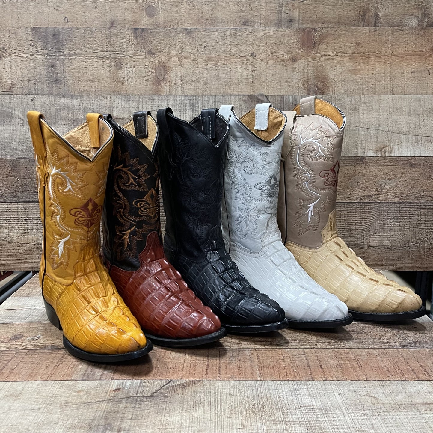 Botas vaqueras de piel con estampado de cocodrilo para hombre, precio estimado 099 Cocodrilo