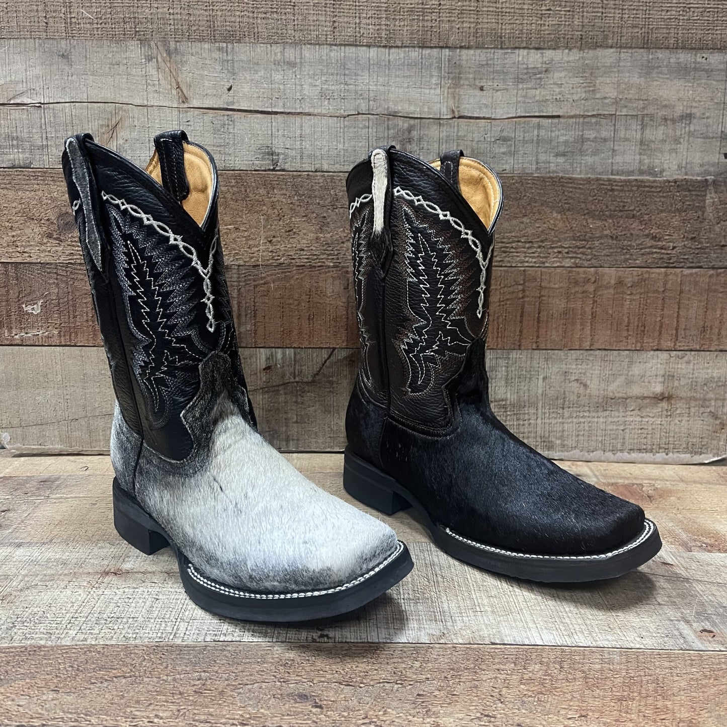 Botas vaqueras occidentales para hombre de piel de vaca auténtica y pelo de vaca auténtico Bota Est.744 Pelos
