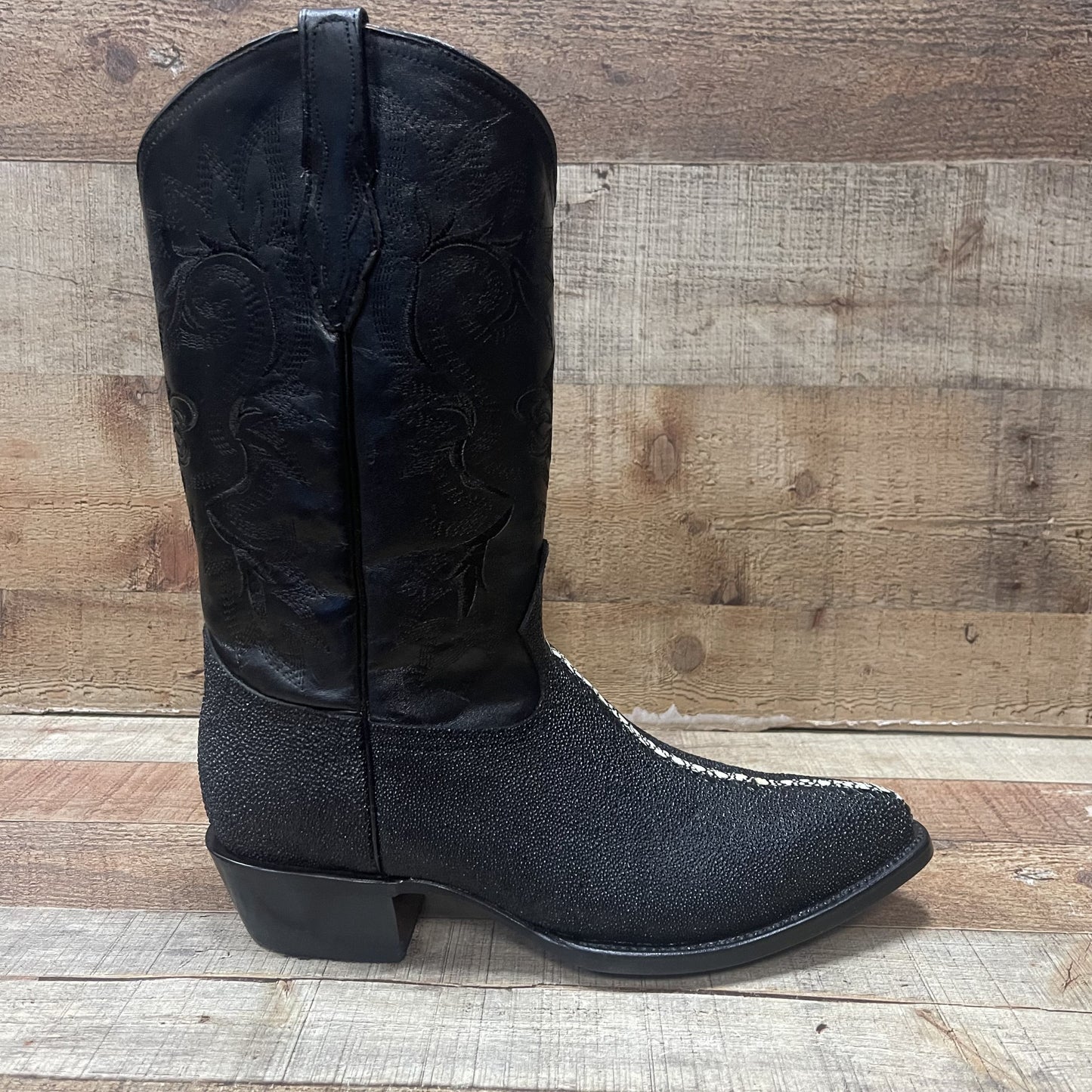 Botas de vaquero occidental de cuero genuino con punta puntiaguda para hombre Est.099 Puntal Floter Sin Trebol