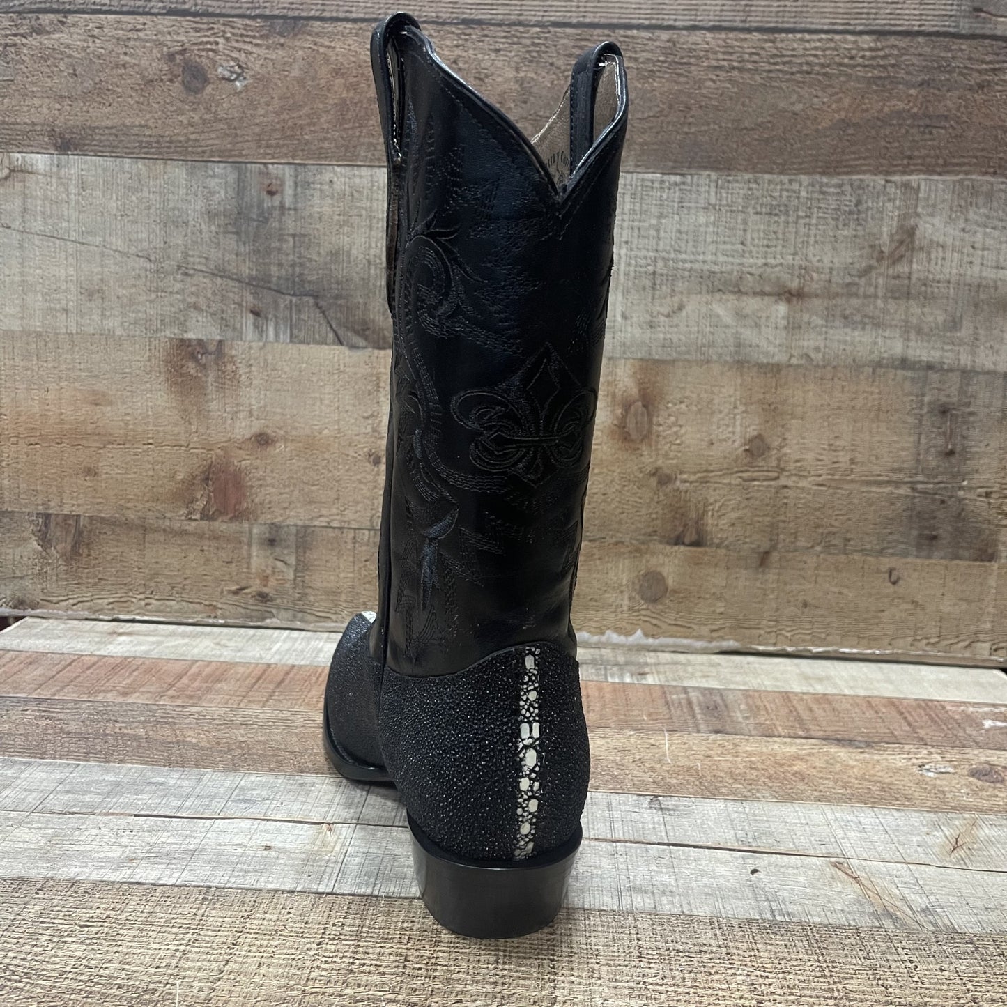 Botas de vaquero occidental de cuero genuino con punta puntiaguda para hombre Est.099 Puntal Floter Sin Trebol