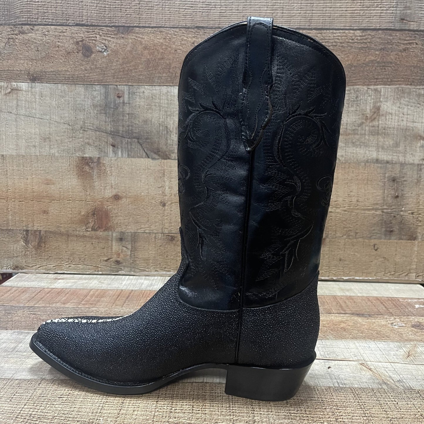 Botas de vaquero occidental de cuero genuino con punta puntiaguda para hombre Est.099 Puntal Floter Sin Trebol