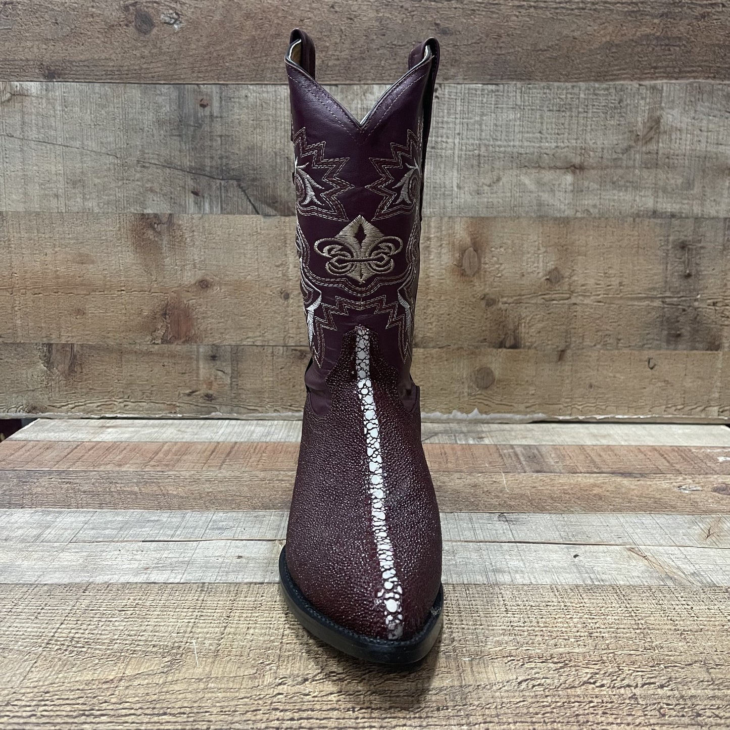 Botas de vaquero occidental de cuero genuino con punta puntiaguda para hombre Est.099 Puntal Floter Sin Trebol