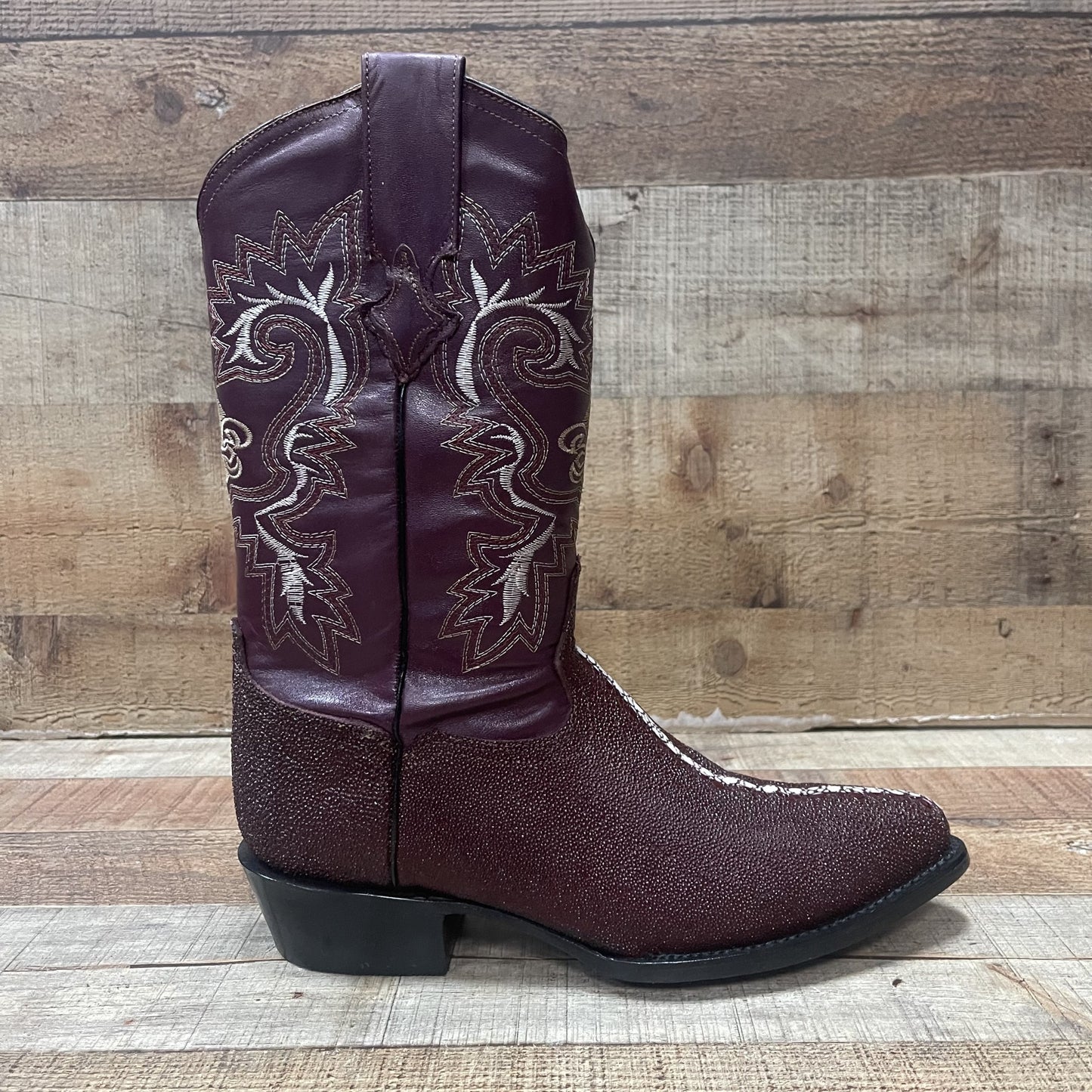 Botas de vaquero occidental de cuero genuino con punta puntiaguda para hombre Est.099 Puntal Floter Sin Trebol