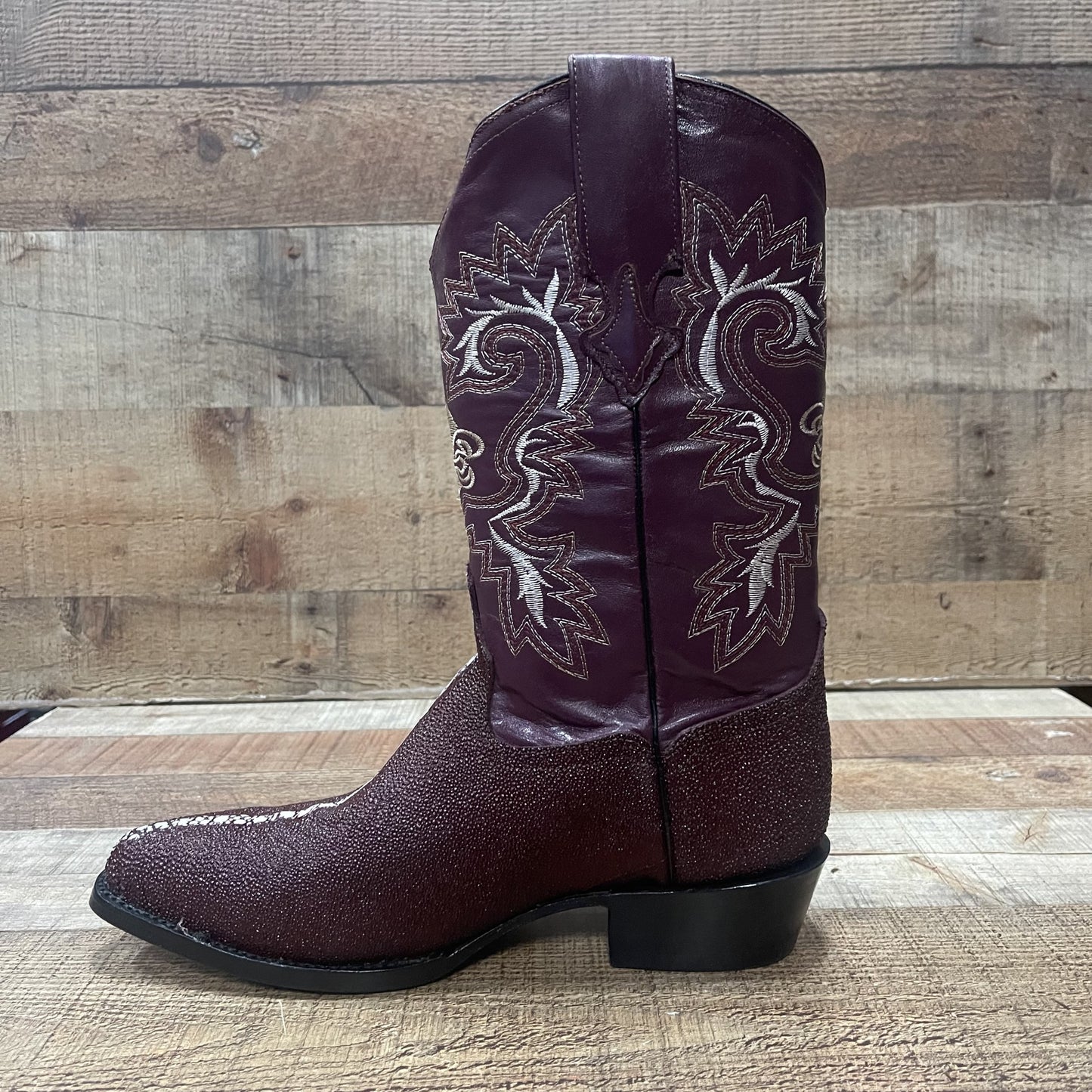 Botas de vaquero occidental de cuero genuino con punta puntiaguda para hombre Est.099 Puntal Floter Sin Trebol