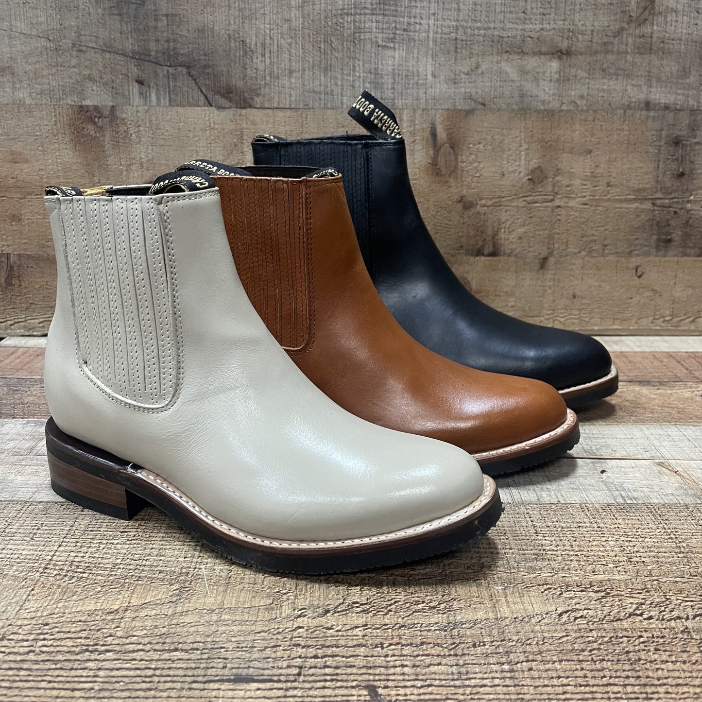 Botas vaqueras para hombre, con suela de goma, cierre hasta el tobillo, 250 unidades, botín Napa Suela Hule