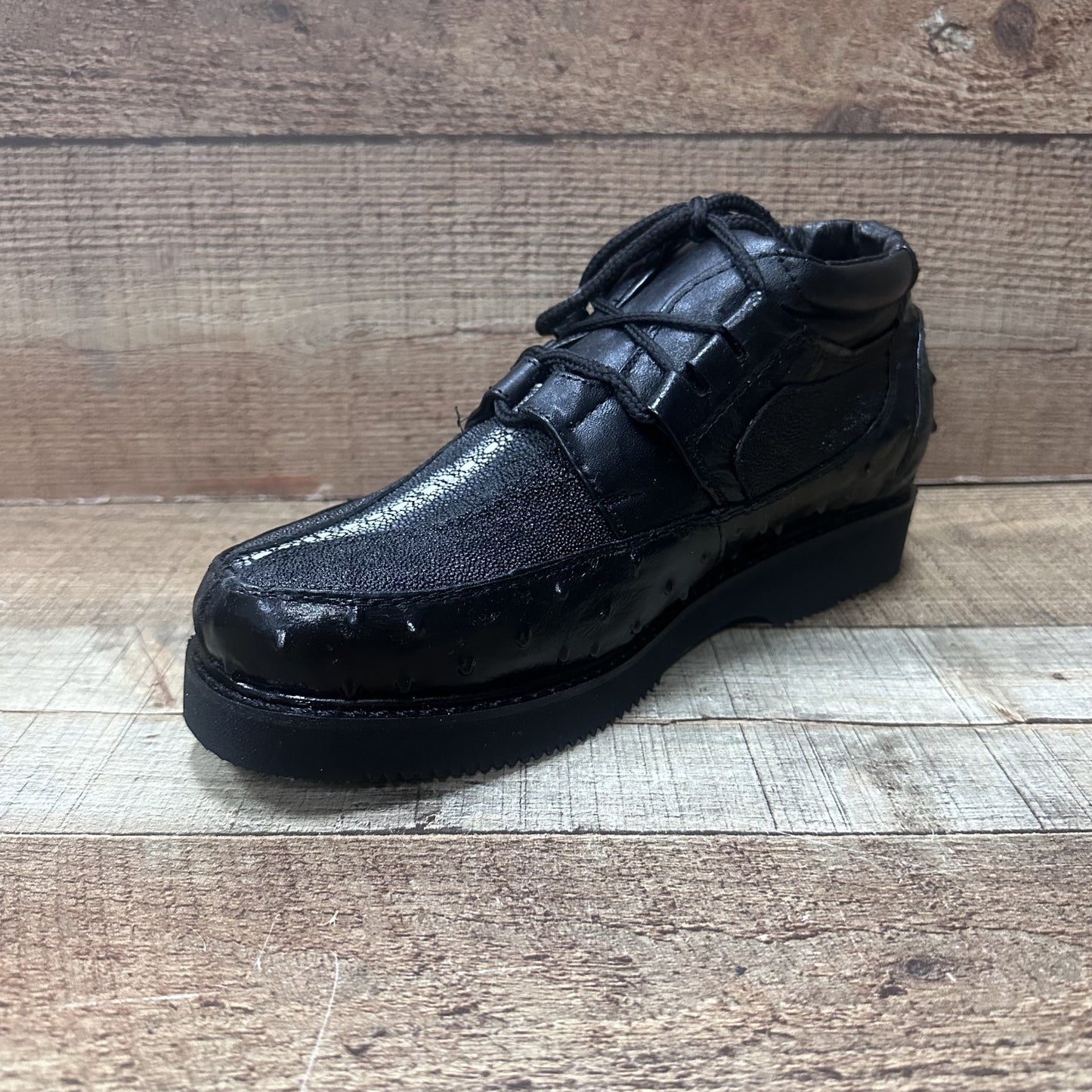 Zapatos de piel con estampado de cocodrilo/avestruz para hombre Est.1214 Ave Coco