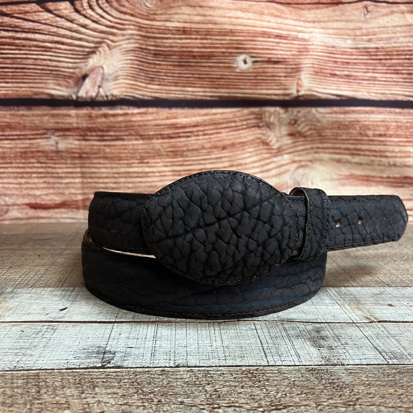 Cinturón con estampado de cuello de toro de cuero genuino para hombre Cinto Vaquero Cuello de Toro
