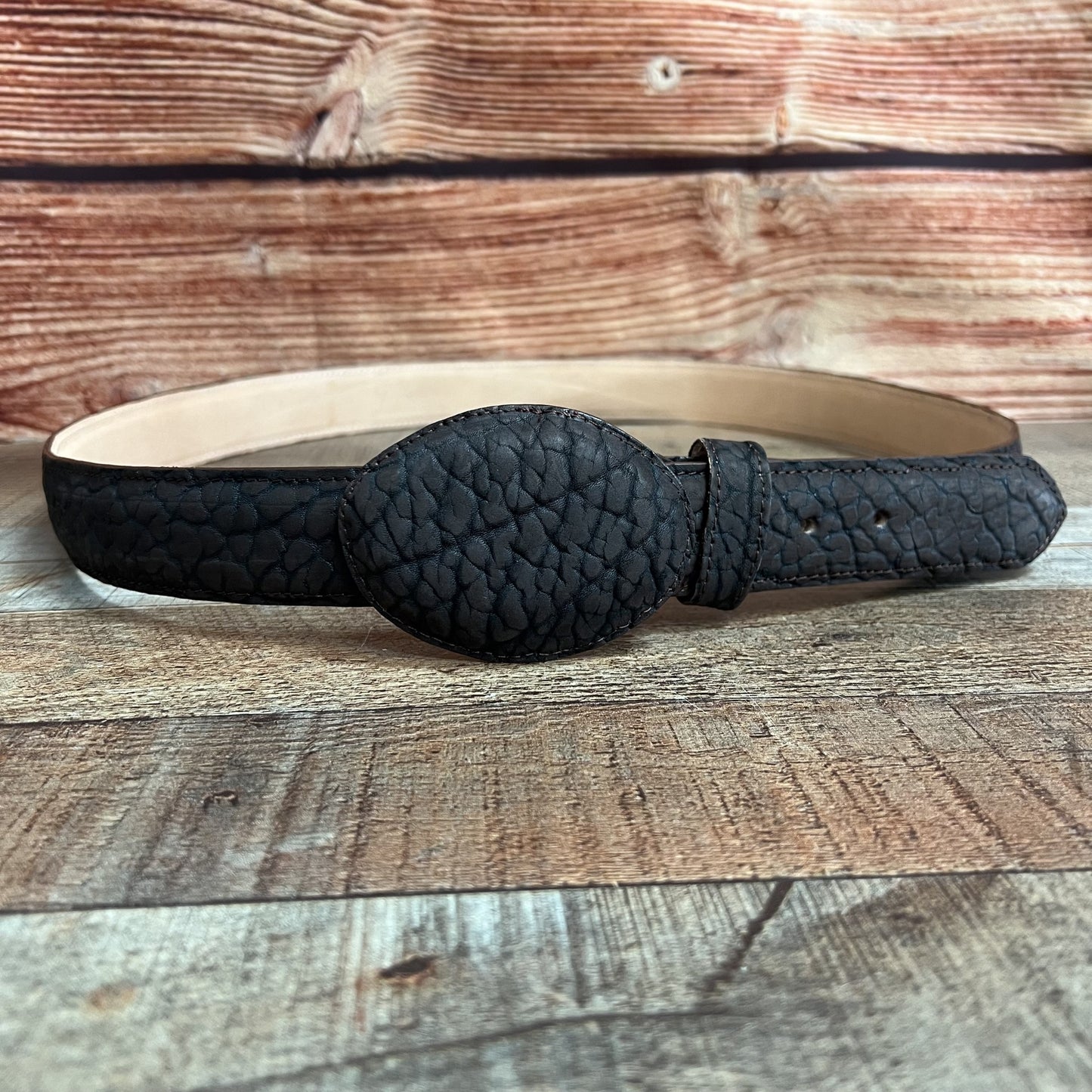 Cinturón con estampado de cuello de toro de cuero genuino para hombre Cinto Vaquero Cuello de Toro