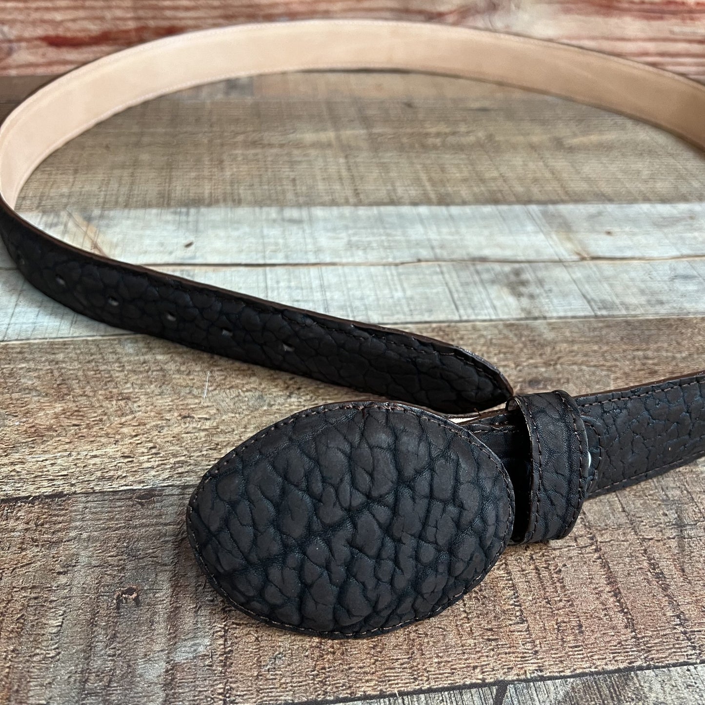 Cinturón con estampado de cuello de toro de cuero genuino para hombre Cinto Vaquero Cuello de Toro