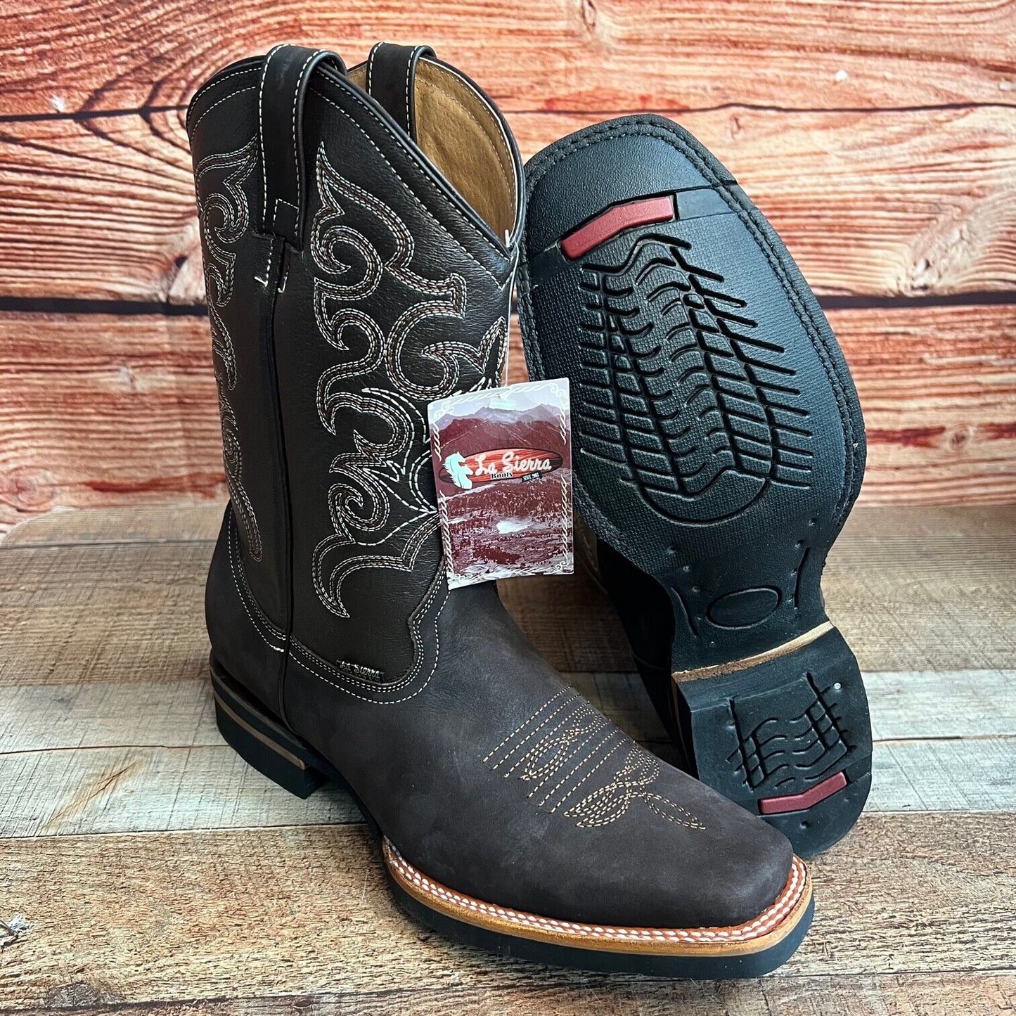 Botas vaqueras de cuero genuino para hombre, estilo bulldog occidental, de 380 libras, estilo tejano