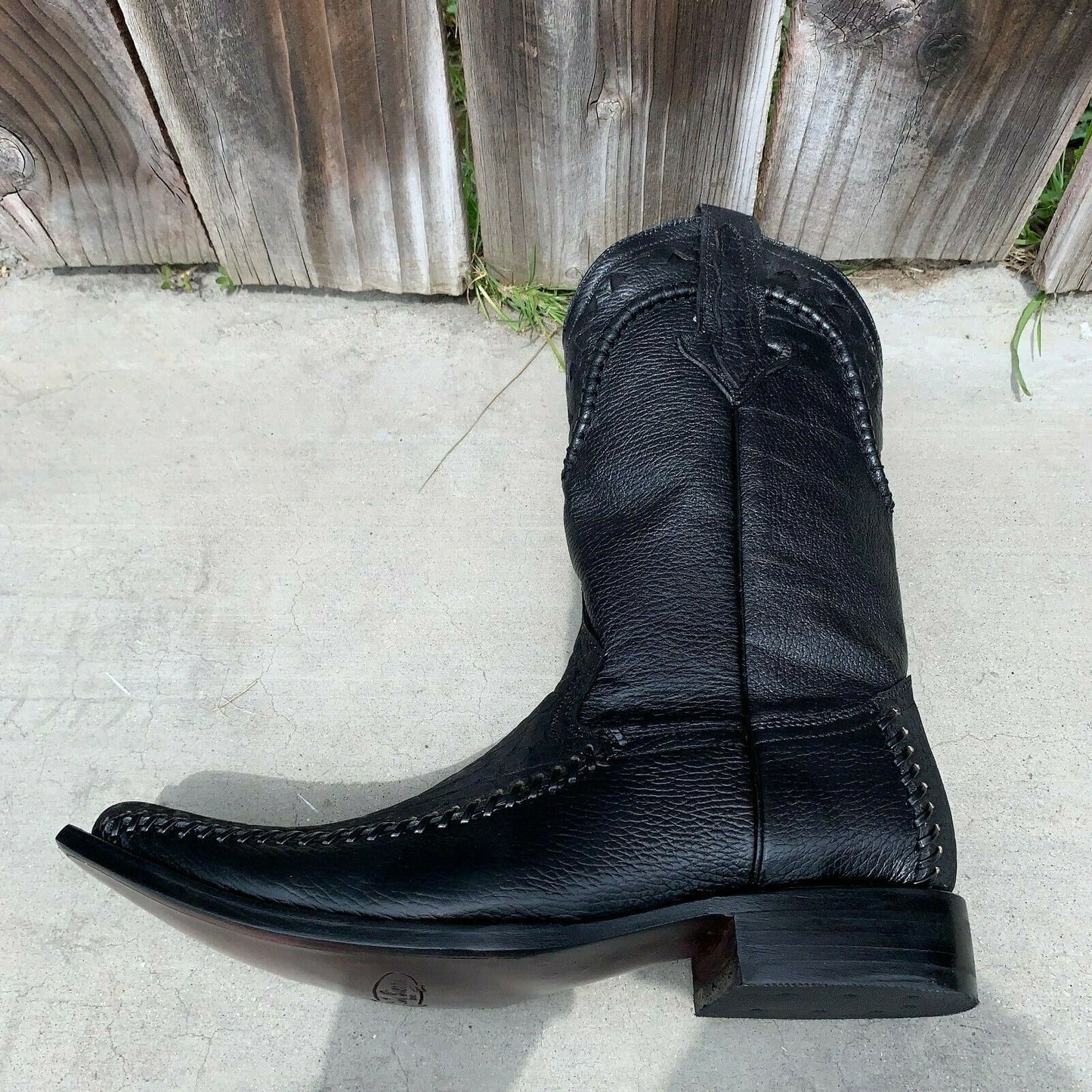 Botas vaqueras de rodeo para hombre, de piel con cuello de toro, talla 097 2X