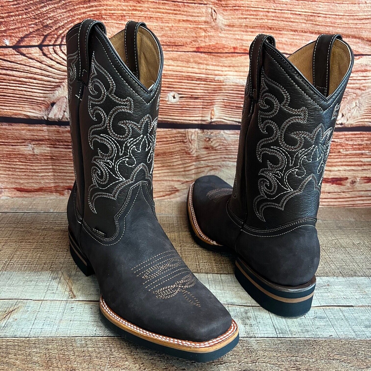 Botas vaqueras de cuero genuino para hombre, estilo bulldog occidental, de 380 libras, estilo tejano