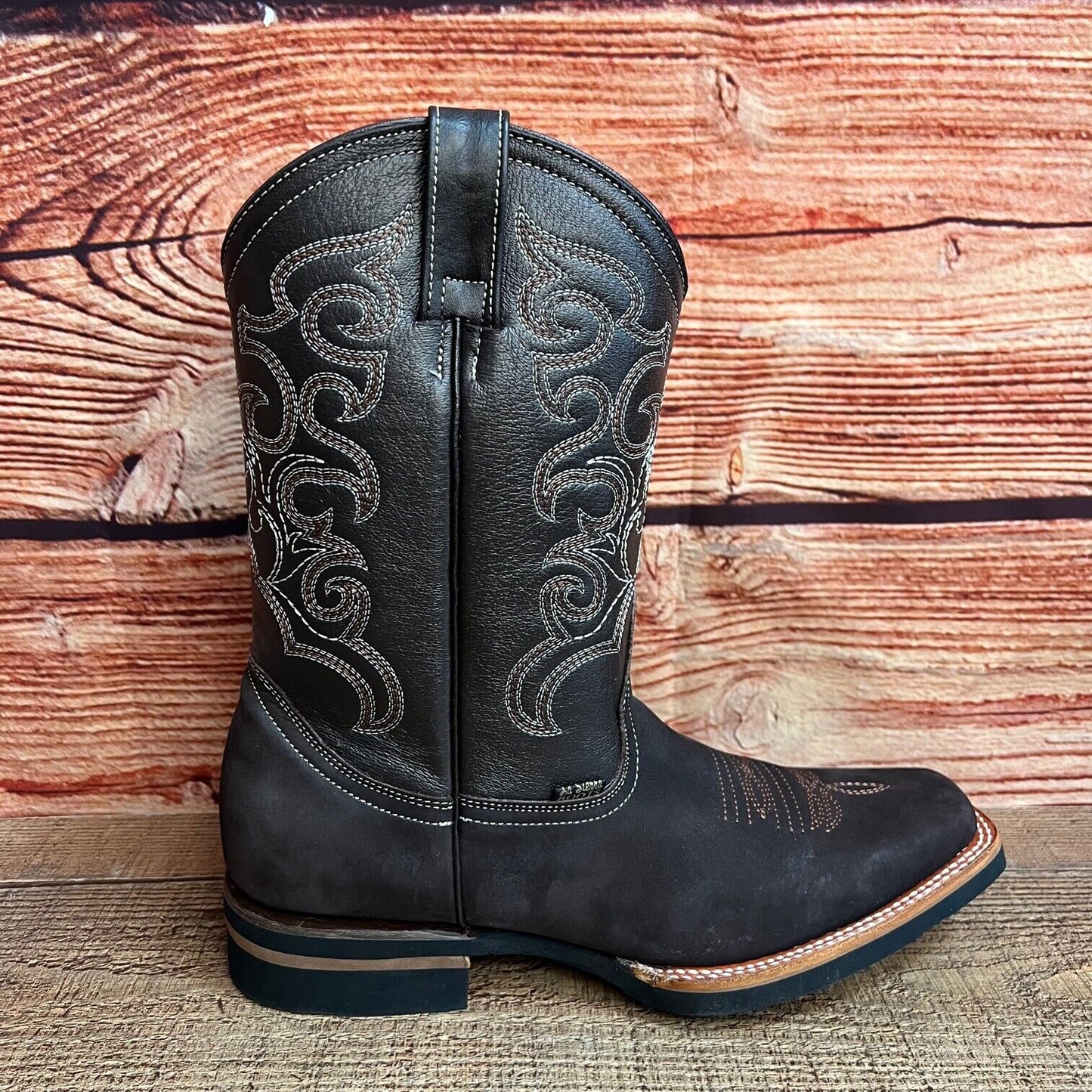 Botas vaqueras de cuero genuino para hombre, estilo bulldog occidental, de 380 libras, estilo tejano