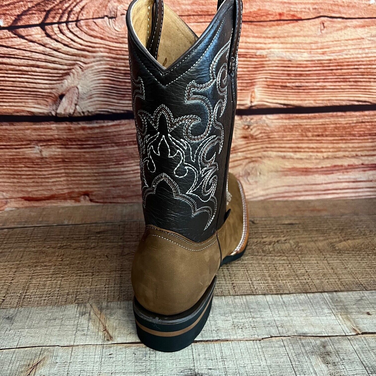 Botas vaqueras de cuero genuino para hombre, estilo bulldog occidental, de 380 libras, estilo tejano