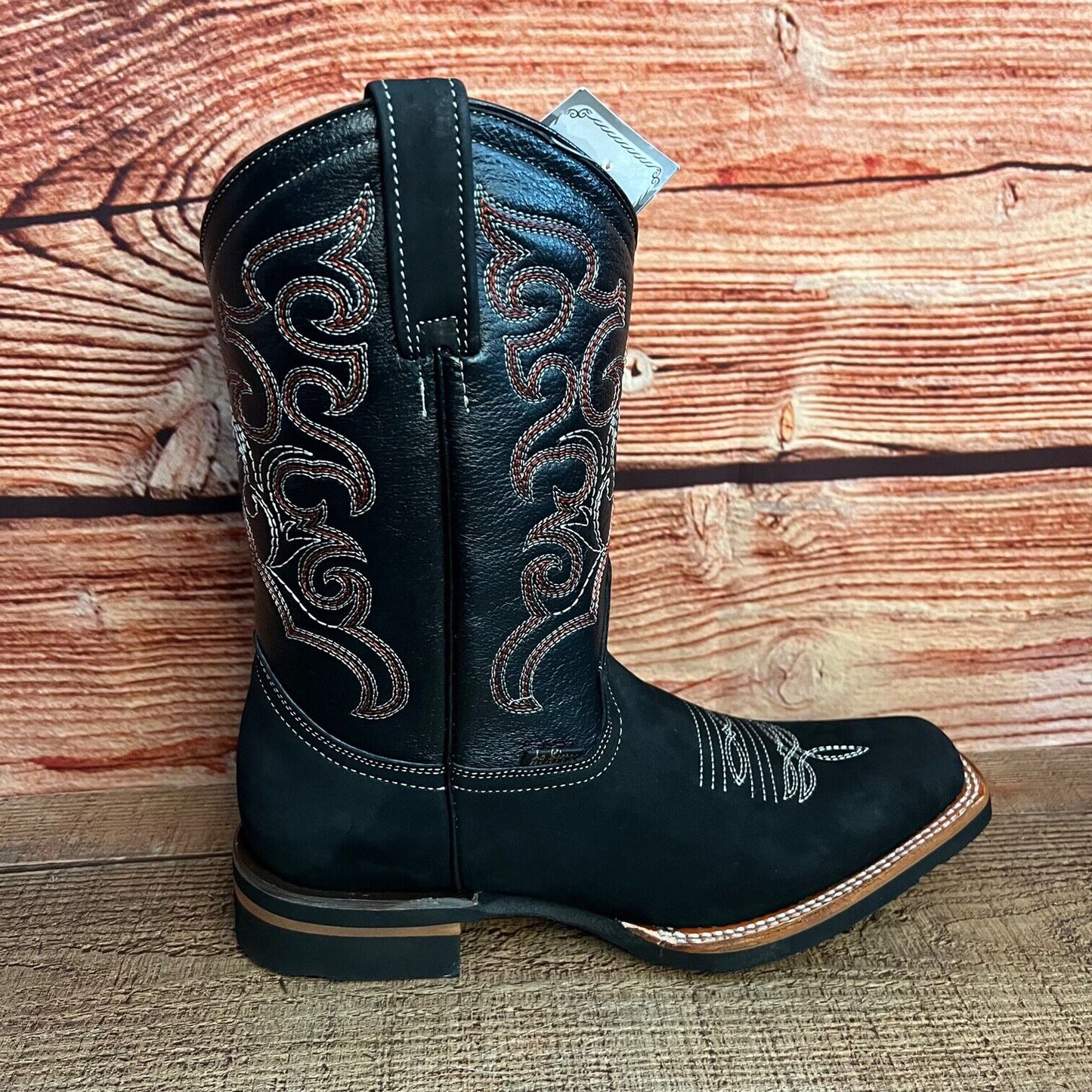 Botas vaqueras de cuero genuino para hombre, estilo bulldog occidental, de 380 libras, estilo tejano