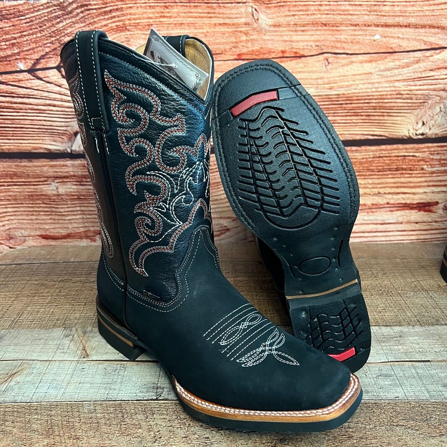 Botas vaqueras de cuero genuino para hombre, estilo bulldog occidental, de 380 libras, estilo tejano