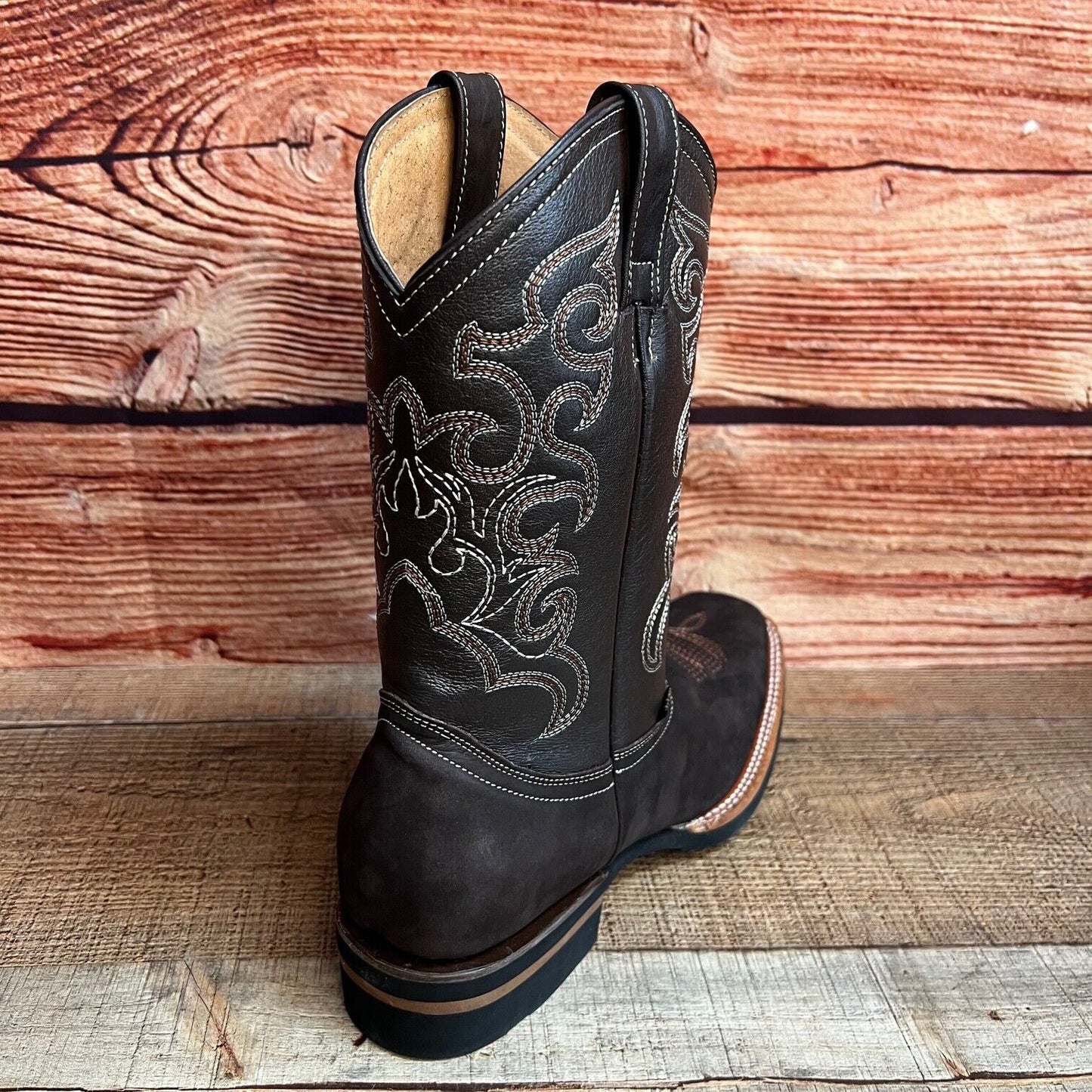 Botas vaqueras de cuero genuino para hombre, estilo bulldog occidental, de 380 libras, estilo tejano