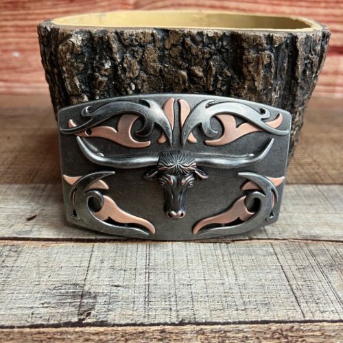 Western Cowboy Cowgirl Bull Buckle Color Rose Gold Hebilla Vaquera Toro