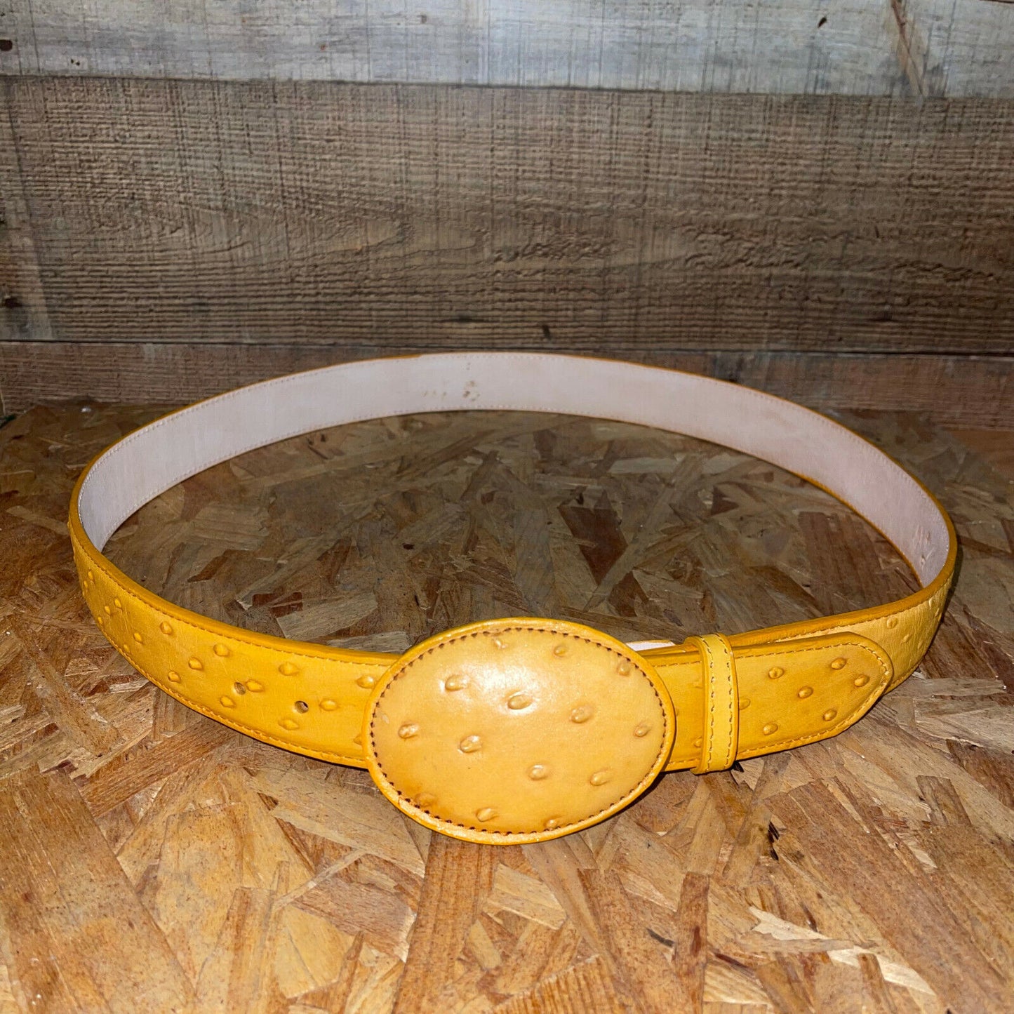 Men's Western Cowboy Genuine Cow Leather Ostrich Print Belt Round Buckle Cinto Avestruz Hebilla Redonda