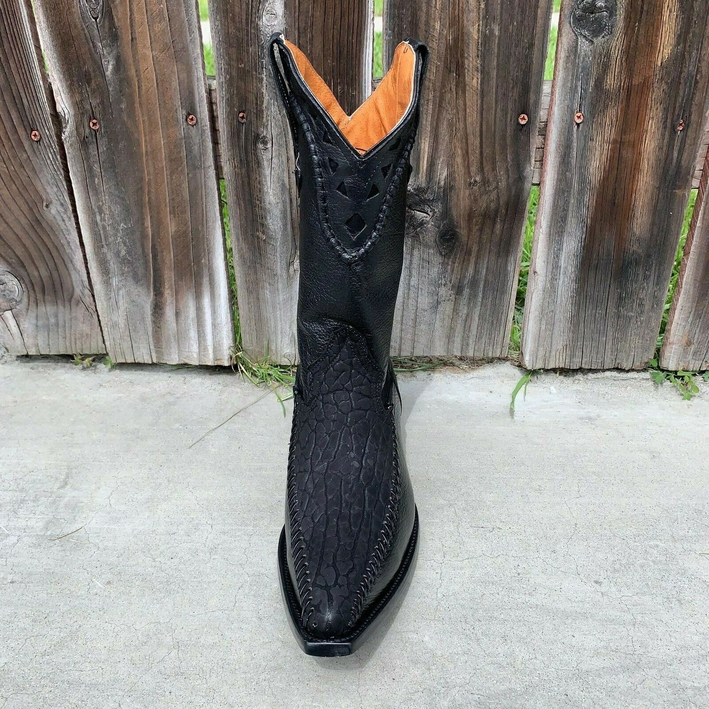 Botas vaqueras de rodeo para hombre, de piel con cuello de toro, talla 097 2X
