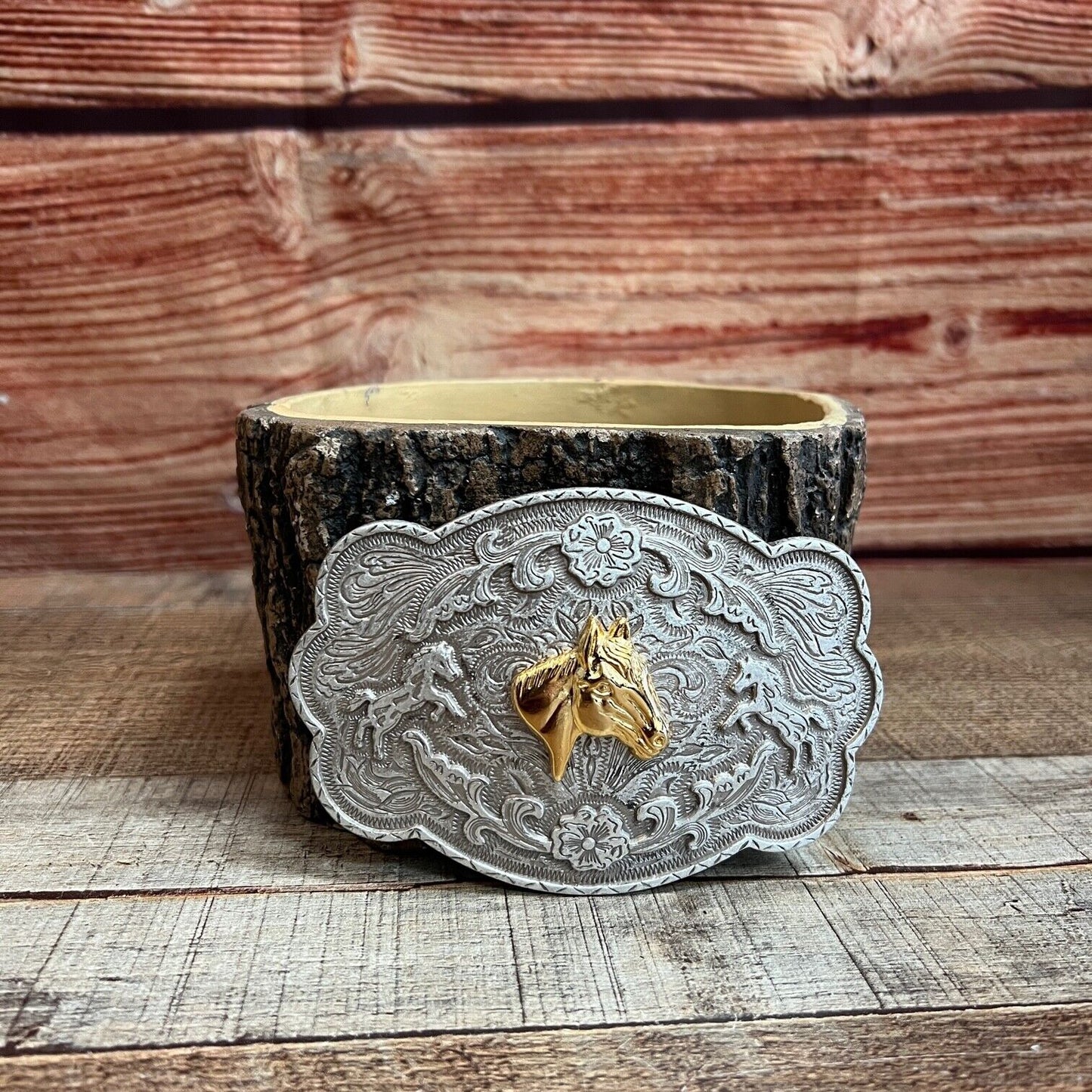Western Cowboy Cowgirl Hebilla Águila/Caballo Hebilla Vaquera De Aguila/Caballo Plata y Oro