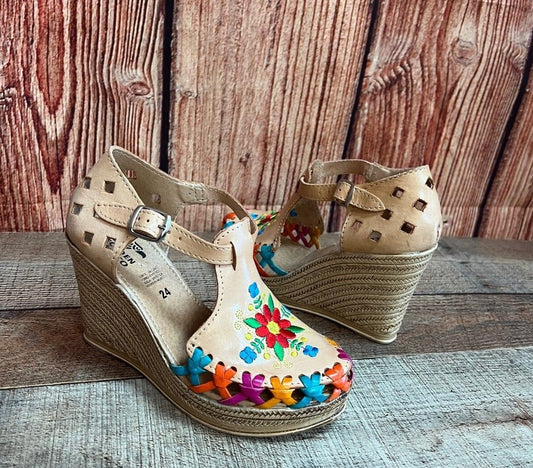 Women’s Mexican Artisan Platform Huarache Handmade Est.278 Huarache Plataforma Flor