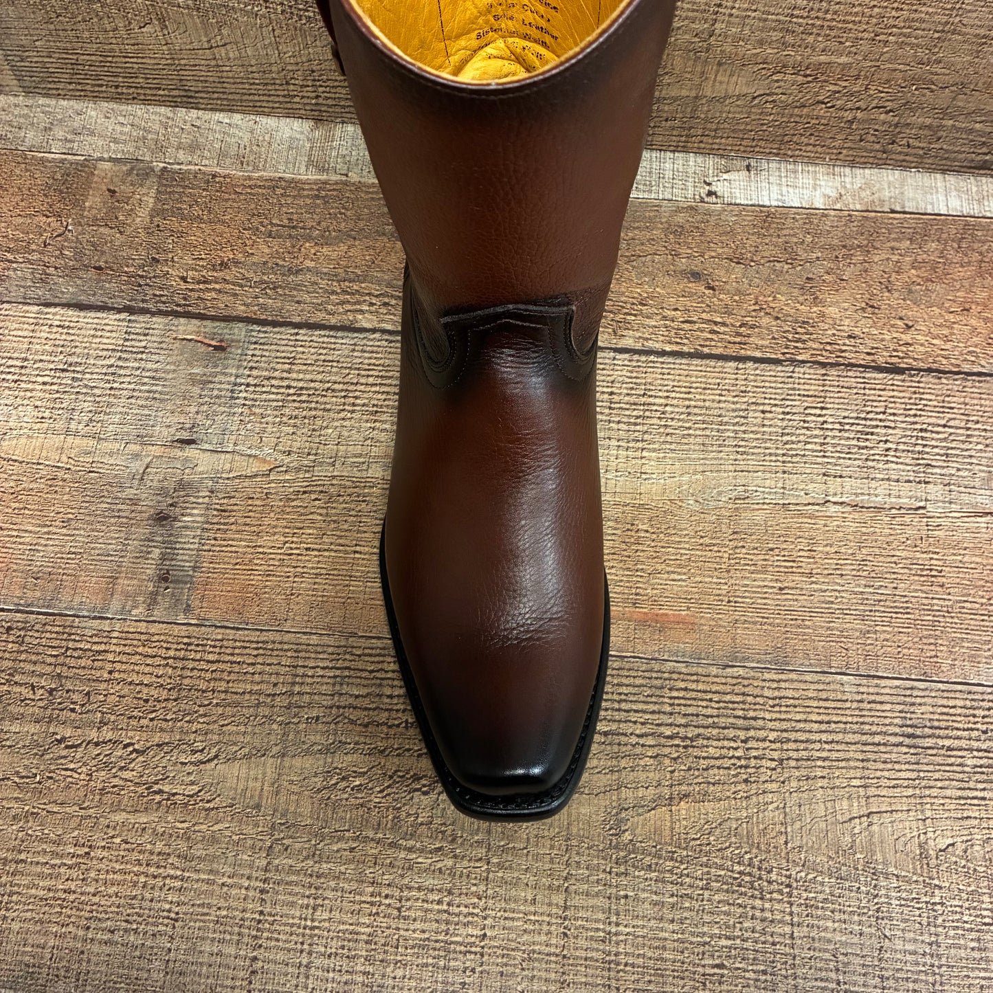 Men's Cowboy Set: Wester Zipper Genuine American Deer Leather Boots Dubai Toe Est. 264 Brandy with Belt