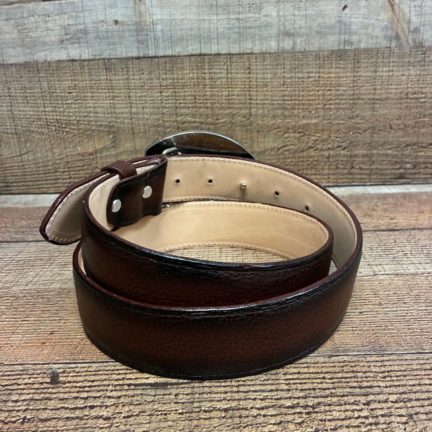 Men's Cowboy Set: Wester Zipper Genuine American Deer Leather Boots Dubai Toe Est. 264 Brandy with Belt