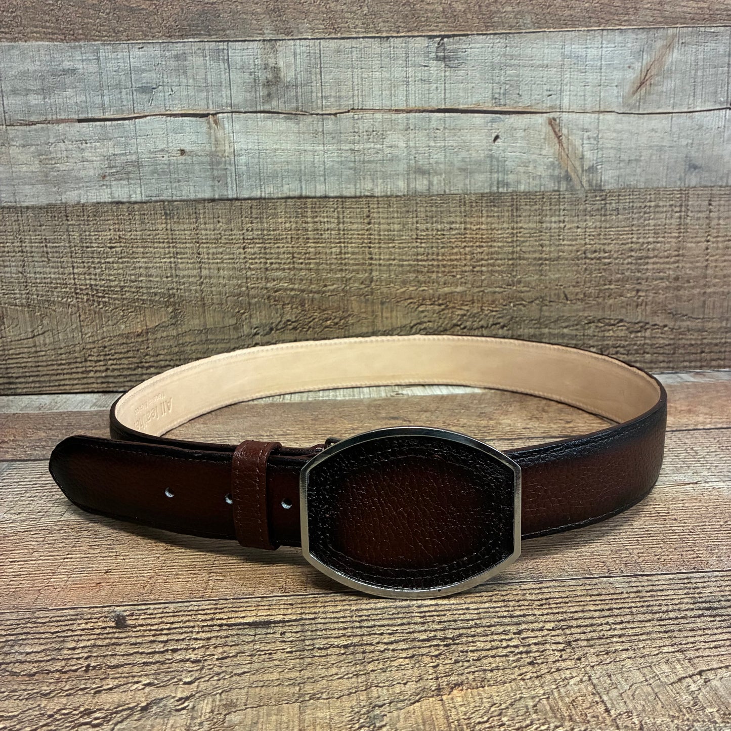 Men's Cowboy Set: Wester Zipper Genuine American Deer Leather Boots Dubai Toe Est. 264 Brandy with Belt