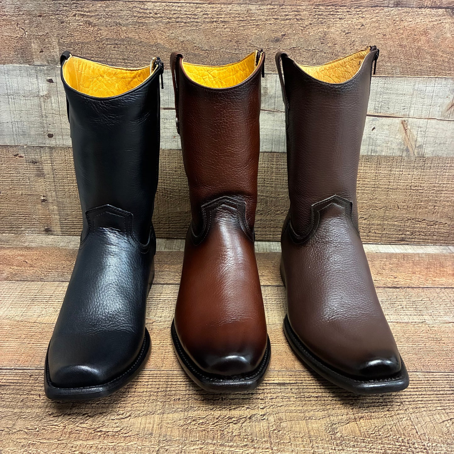 Men's Western Cowboy Zipper Genuine American Deer Leather Boots Dubai Toe Est. 264