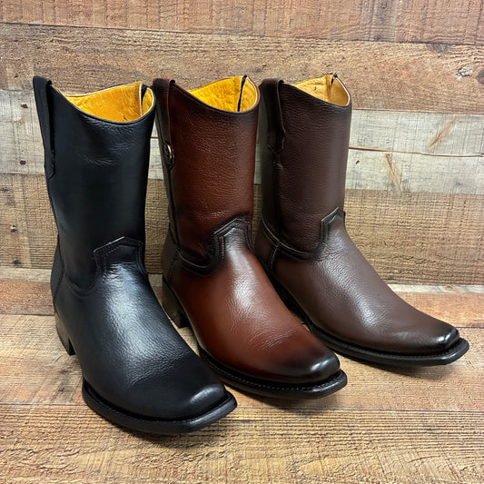 Men's Western Cowboy Zipper Genuine American Deer Leather Boots Dubai Toe Est. 264