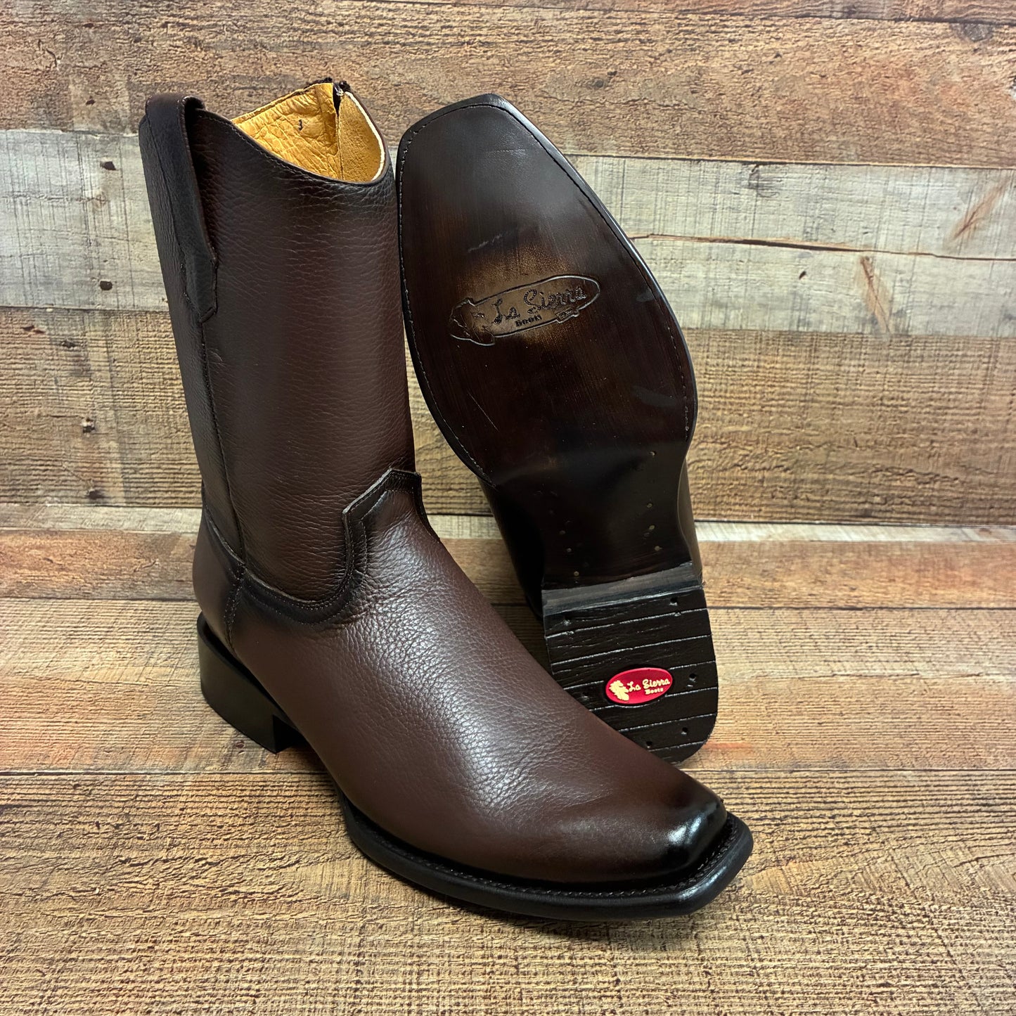 Men's Western Cowboy Zipper Genuine American Deer Leather Boots Dubai Toe Est. 264