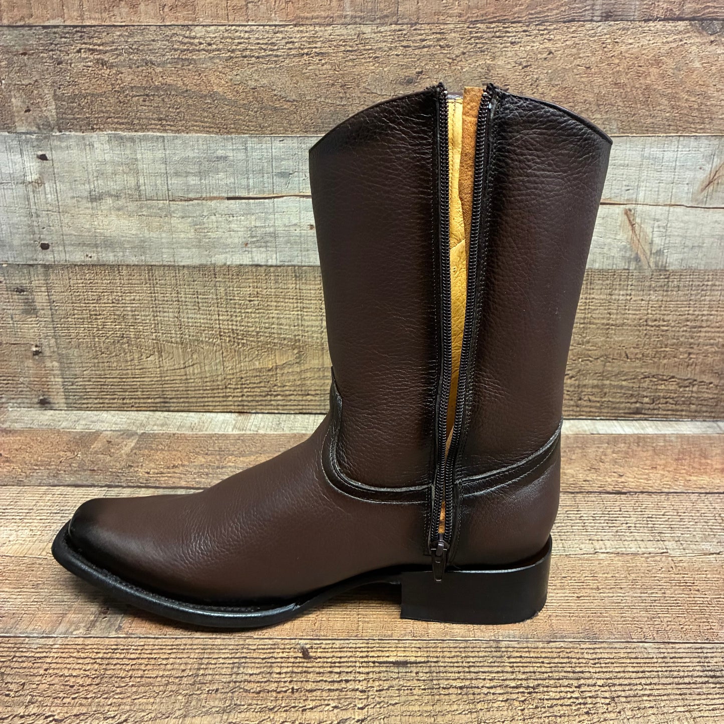 Men's Western Cowboy Zipper Genuine American Deer Leather Boots Dubai Toe Est. 264