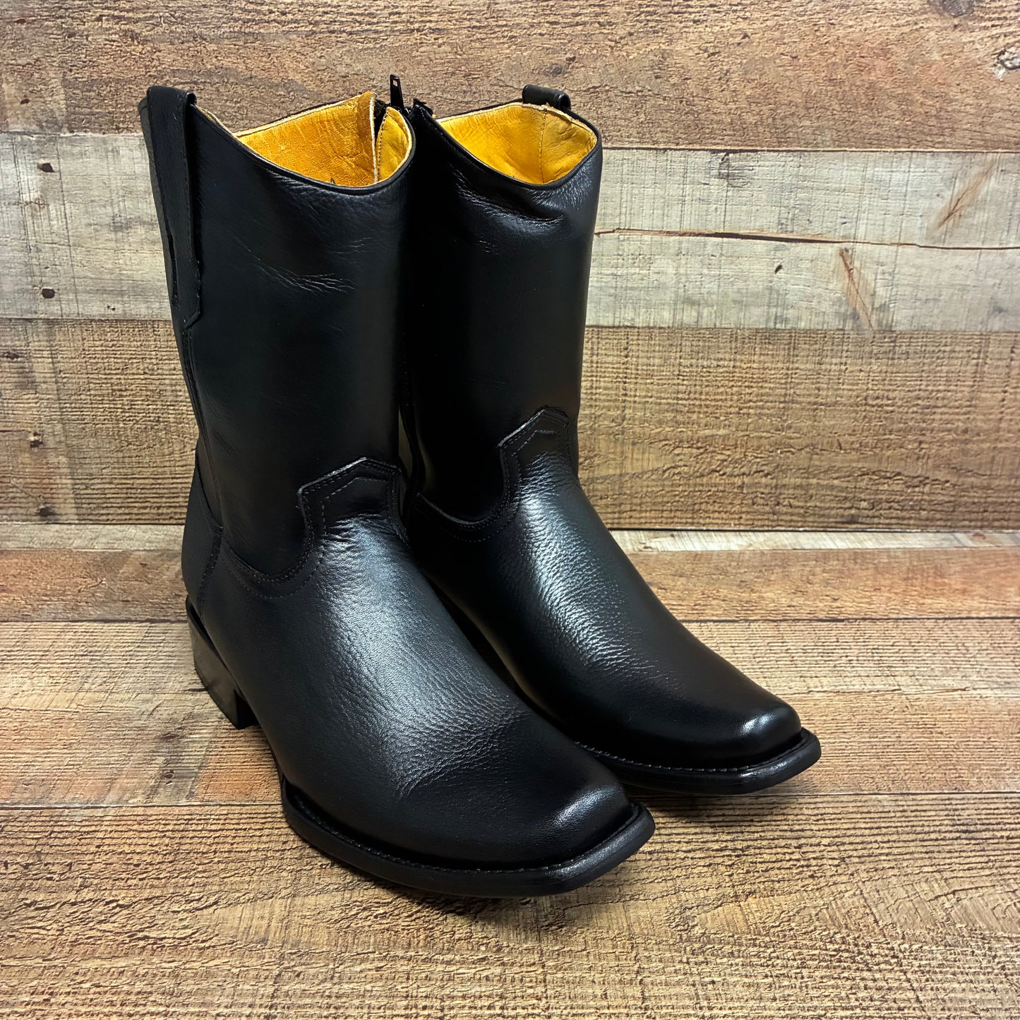 Men's Western Cowboy Zipper Genuine American Deer Leather Boots Dubai Toe Est. 264