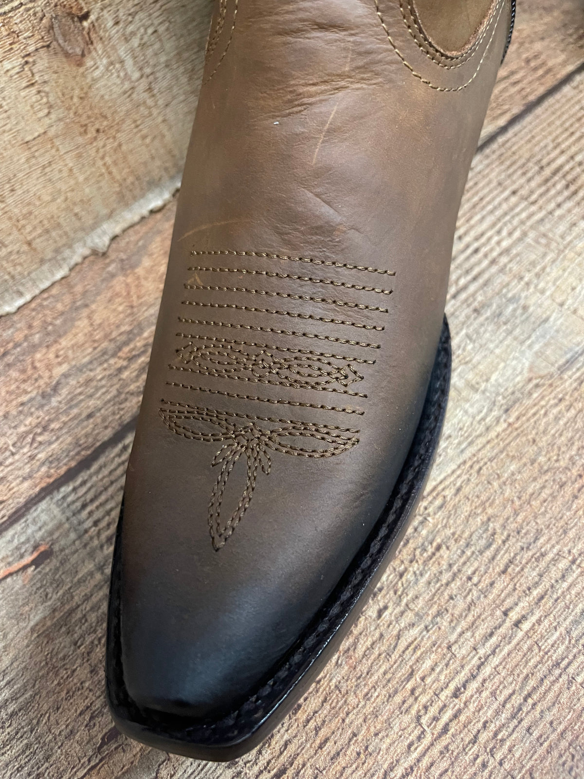 Women's Rodeo Cowgirl Tobacco Genuine Leather Snipped Toe High Heel Boots  Est.201 Tubo Alto Tabaco Piedras