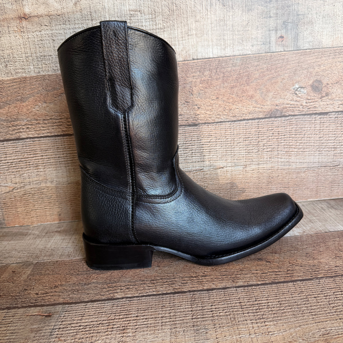 Men's Cowboy Set: Wester Zipper Genuine American Deer Leather Boots Dubai Toe Est. 264 Brandy with Belt
