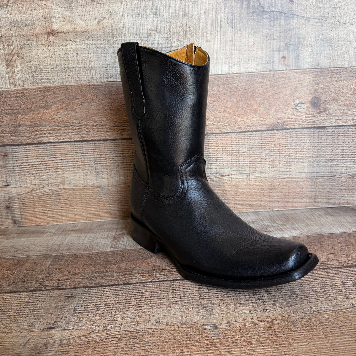 Men's Cowboy Set: Wester Zipper Genuine American Deer Leather Boots Dubai Toe Est. 264 Brandy with Belt