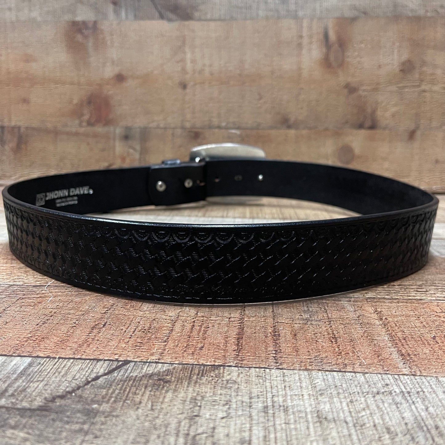 Men's Western Cowboy Braided Woven Effect Belt with Square Buckle Cinto Efecto Tejido Hebilla Cuadrada