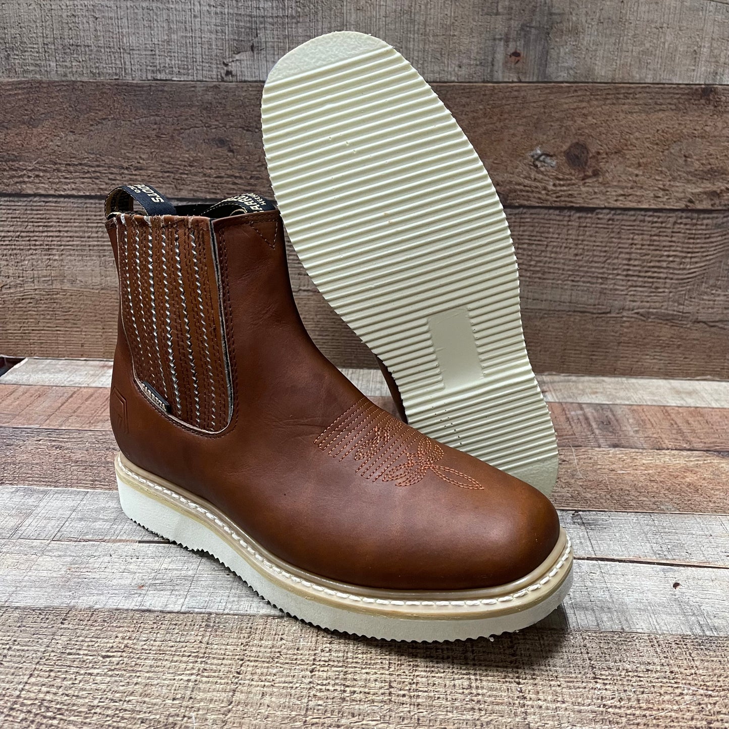 Botas de trabajo para hombre, ligeras, de piel, resistentes al aceite, color marrón/negro, talla 315 Botín Laredo