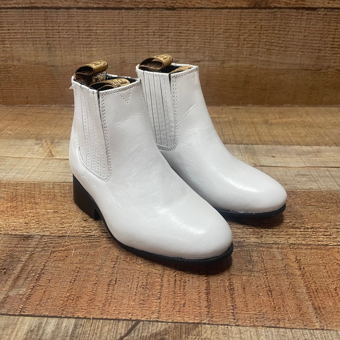 Kid's Cowboy Leather Half Boots Western Rodeo Leather Sole Est.3000 Botin Charro Napa Suela Cuero Nino