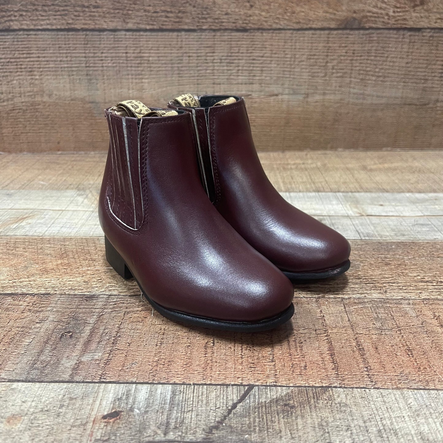 Kid's Cowboy Leather Half Boots Western Rodeo Leather Sole Est.3000 Botin Charro Napa Suela Cuero Nino