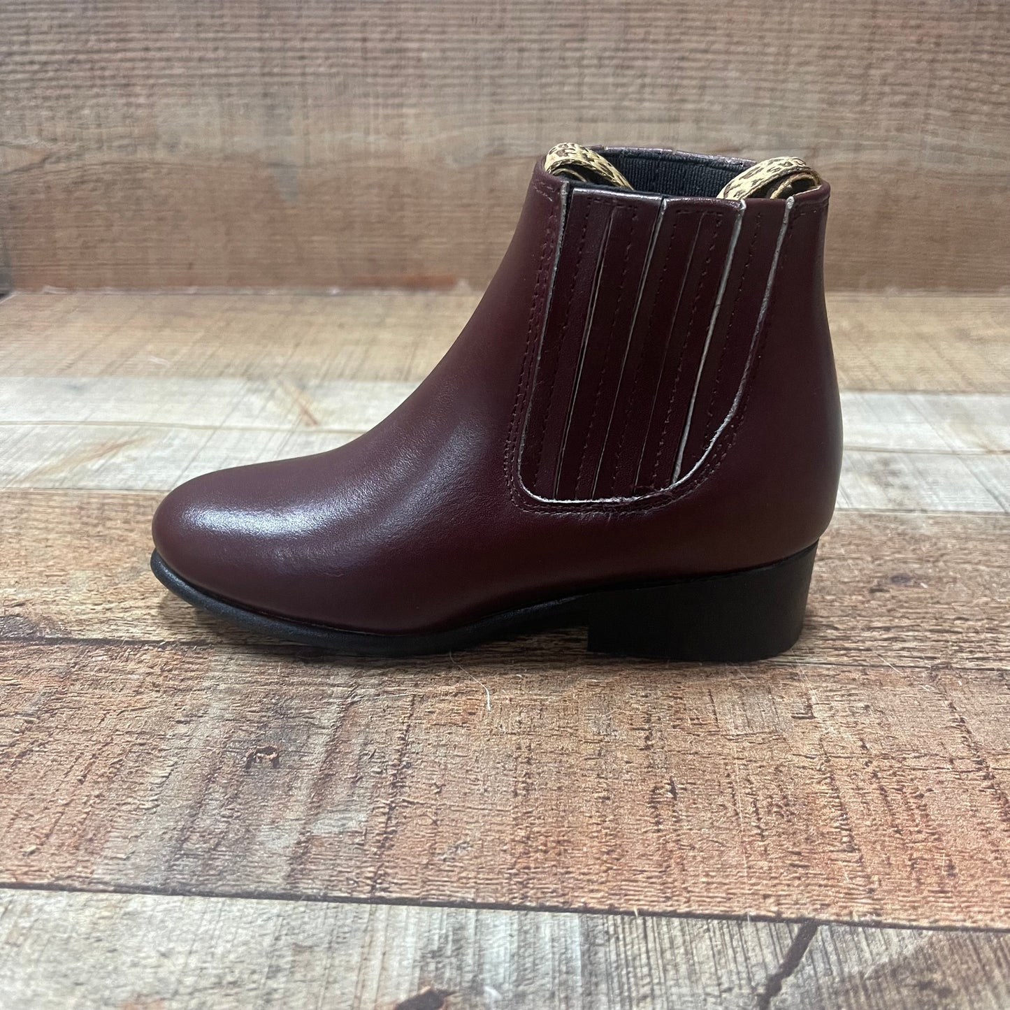 Kid's Cowboy Leather Half Boots Western Rodeo Leather Sole Est.3000 Botin Charro Napa Suela Cuero Nino