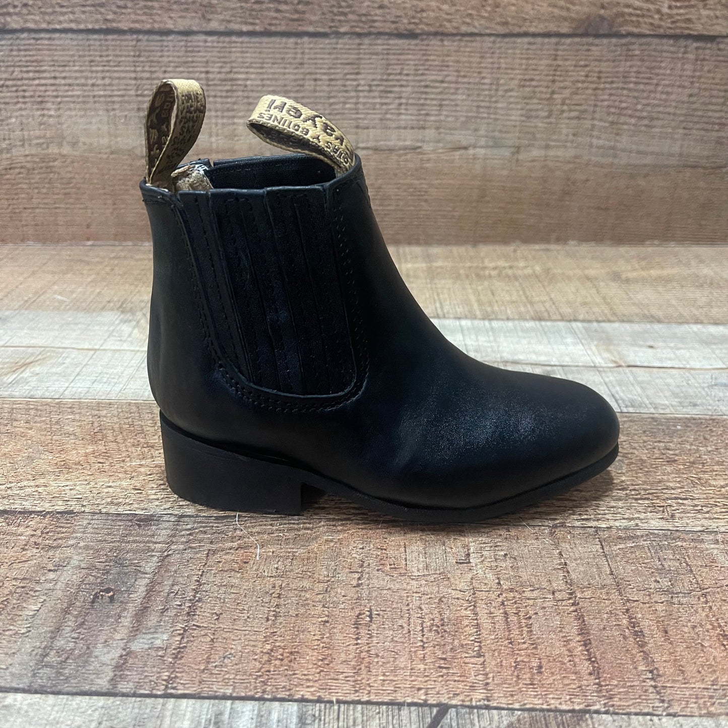 Kid's Cowboy Leather Half Boots Western Rodeo Leather Sole Est.3000 Botin Charro Napa Suela Cuero Nino
