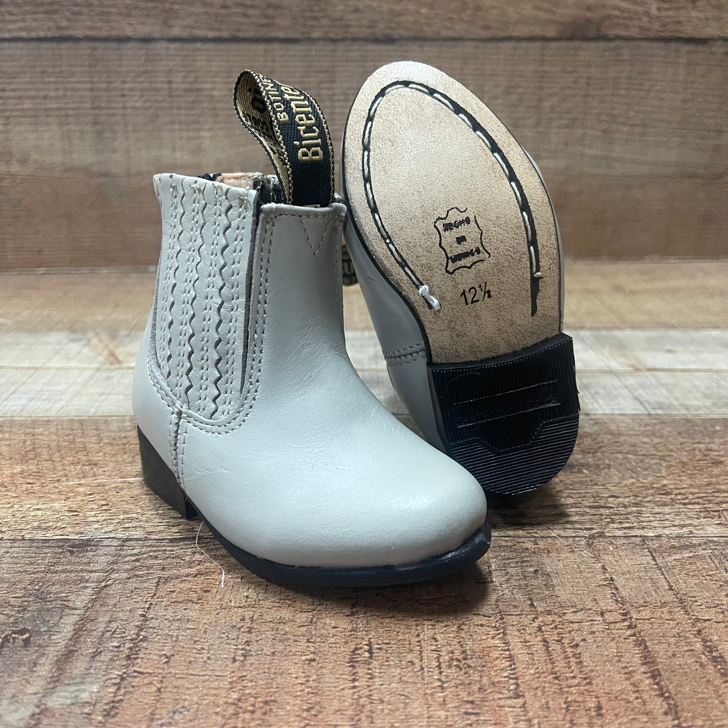 Kid's Cowboy Leather Half Boots Western Rodeo Leather Sole Est.3000 Botin Charro Napa Suela Cuero Nino