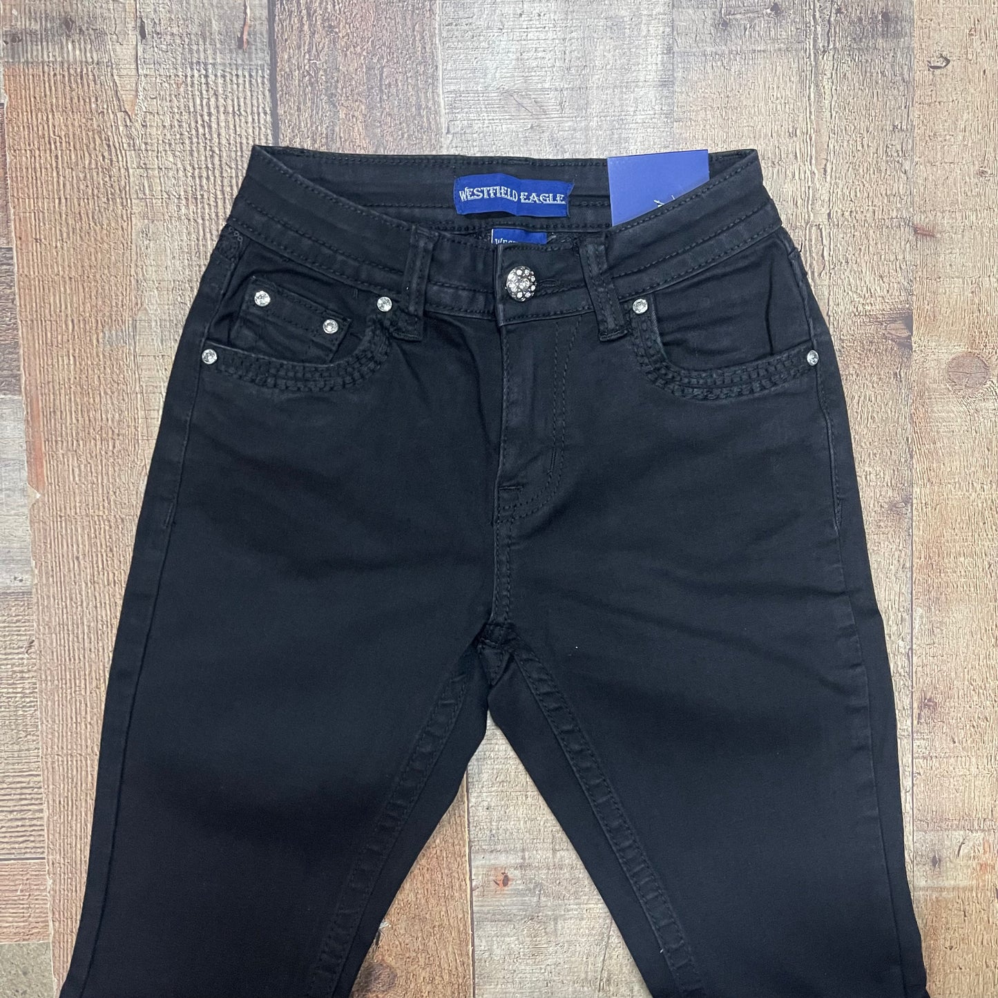 Women's Cowgirl Western Black Jeans Pantalón Dama Negro Corte Vaquero
