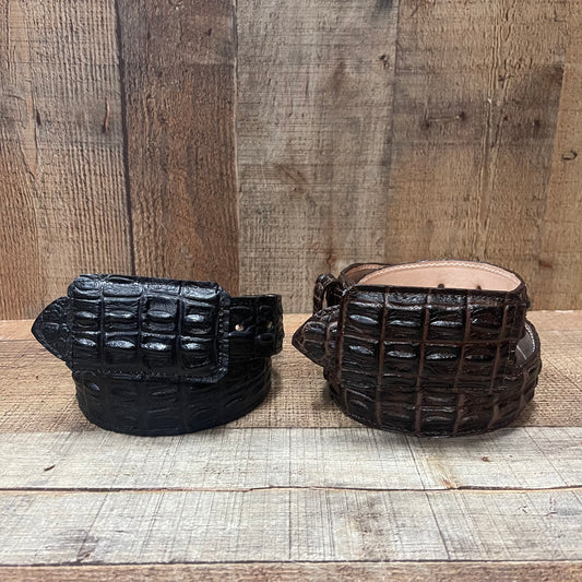 Men's Western Rodeo Crocodile Back Print Cowboy Genuine Leather Belt Cinto lomo Cocodrilo Hebilla Cuadrada